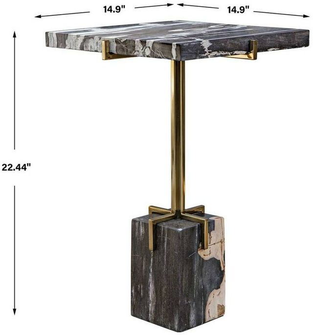 Uttermost® Rowman Woodtone End Table with Gold Base-2
