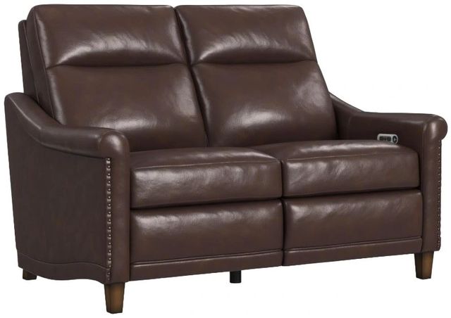 Flexsteel® Elizabeth Brunette Leather Power Reclining Loveseat with Power Headrest-0