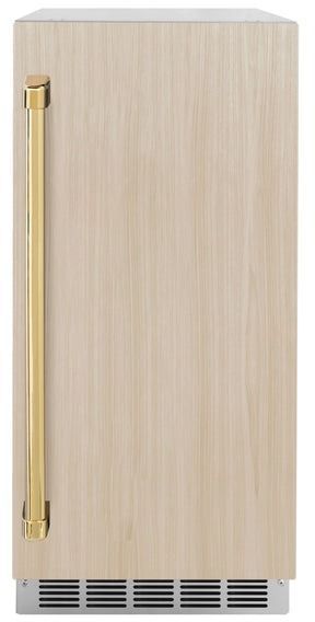 ZLINE Autograph Edition 15" Panel Ready Touchstone Clear Cube Ice Maker with  Champagne Bronze Handle-0