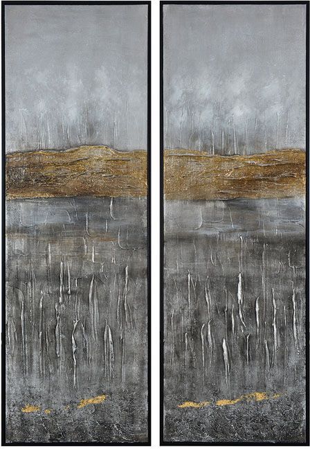 Signature Design by Ashley® Aniyah 2-Piece Black/Gold/White Wall Art Set-0