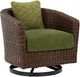 Signature Design by Ashley® Horizon Hall Brown/Green Fabric Rattan Outdoor Swivel Lounge Chair-0