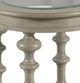 England Furniture Tigbee Glass Top Round End Table with White Oak Base-1