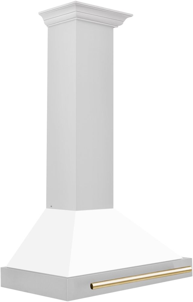 ZLINE 30" Autograph Edition White Matte Wall Mounted Range Hood-2