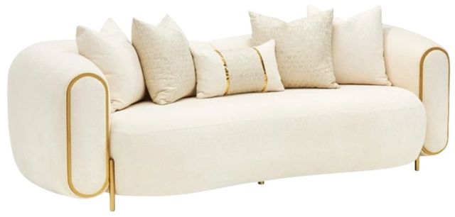 Michael Amini® Sassani Crepe/Gold Loveseat-0