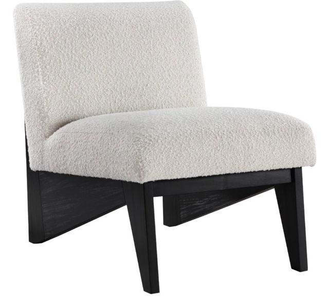 Meridian Furniture Chapman Cream/Black Boucle Fabric Accent Chair-0