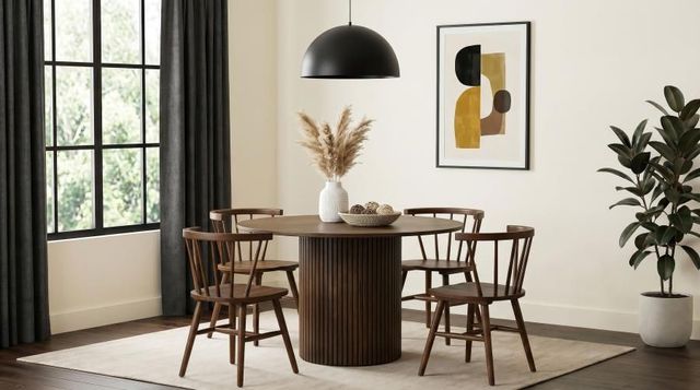 Coaster® Hamlyn 5-Piece Walnut Round Dining Table Set-1