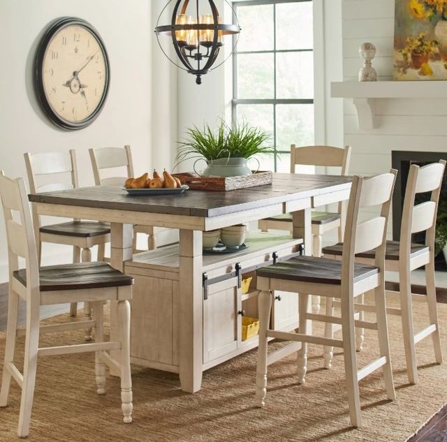 Jofran Inc. Madison County Vintage White High/Low Extension Table-1