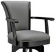Armen Living Raleigh Gray 30" Arm Swivel Bar Stool-3