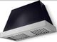 La Cornue CornuFé Euclid 44" Gloss Black Wall Mounted Range Hood with Satin Chrome Trim-0