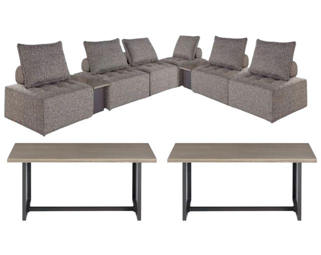 Signature Design by Ashley® Bree Zee 8-Piece Brown Fabric Outdoor Modular Seating Set with End Table-1