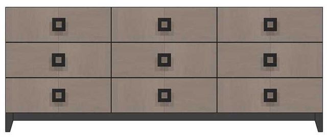 Country View Woodworking Customizable American Modern 84" Square Black 9-Drawer Wood Legs Dresser-0