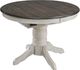 TEI Vintage Estates Antique White/Dark Knotty Oak Pedestal Dining Table with 15" Butterfly Leaf-1