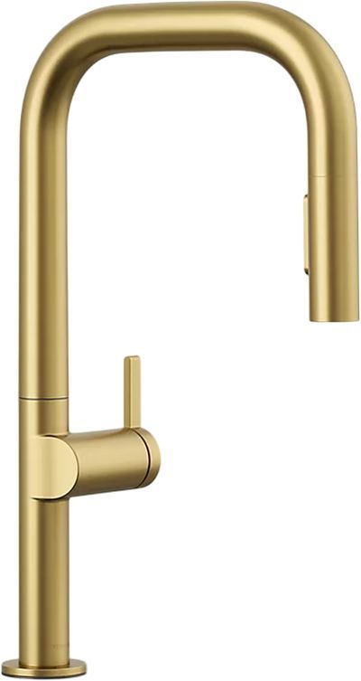 KOHLER® Components® Vibrant Brushed Moderne Brass 18" Kitchen Sink Faucet with 2-Function Sprayhead-0