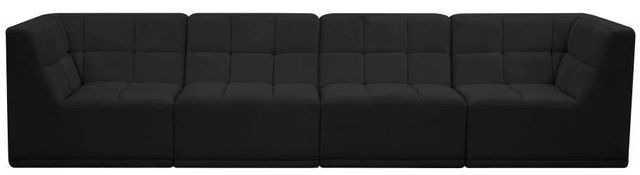 Meridian Furniture Relax Black Velvet 128" Modular Sofa-1