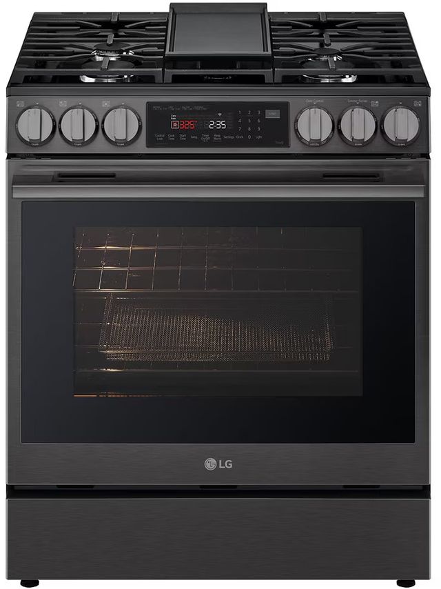 LG 30" Black Stainless Steel Smart Wi-Fi Enabled ProBake Convection® InstaView® Slide-In Gas Range-0
