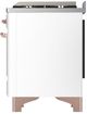 Ilve® Majestic III 60" White Pro Style Dual Fuel Liquid Propane Range with French Top and Copper Trim-3