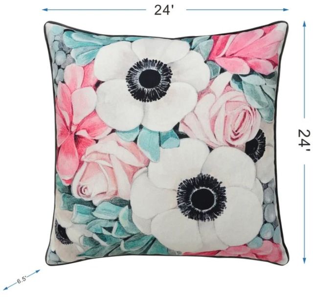 Stylecraft Norman Wyatt Home Pink/White Designer Pillow-2