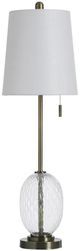 Stylecraft Antique Brass and Clear Glass Buffet Lamp-0