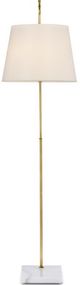 Currey & Company Cloister Antique Brass/Off-White Floor Lamp-1