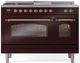 Ilve® Nostalgie II Series 48" Burgundy Pro Style Dual Fuel Range-0
