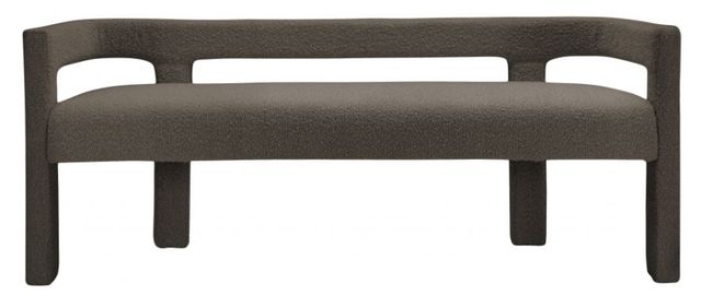 Meridian Furniture Athena Brown Boucle Fabric Upholstered Bench-3