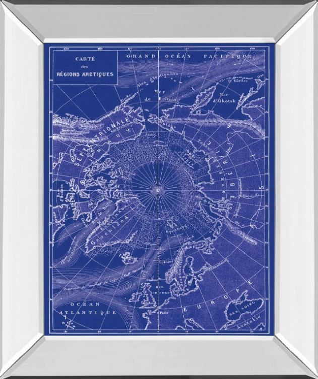 Classy Art Arctic Map by The Vintage Collection Mirror Framed Wall Art-0