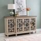 Linon 4-Door Brown/Cream Media Credenza-1