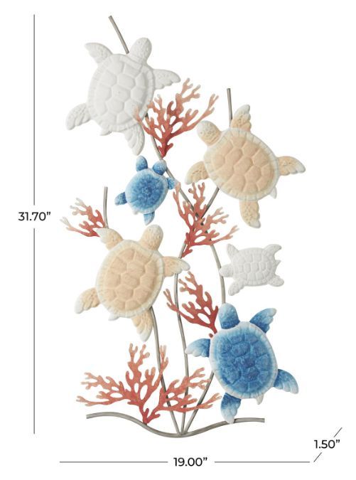 Deco Marche Multi-Colored Turtle Wall Decor-2