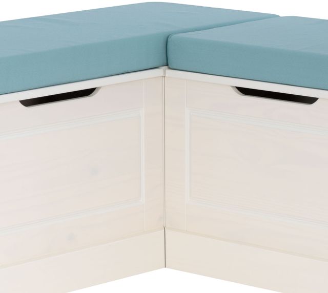 Linon Norah Seafoam/White Nook Bench with Cushion Set-2