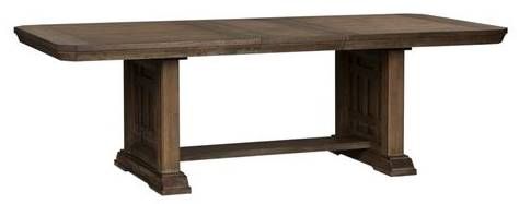 Liberty Furniture Artisan Prairie 6-Piece Aged Oak Trestle Table Set-1