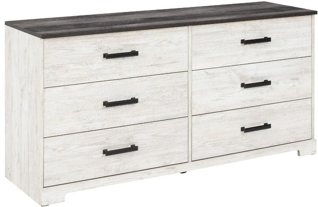 Signature Design by Ashley® Shawburn 4-Piece Whitewash Queen Panel Headboard Bedroom Set-2