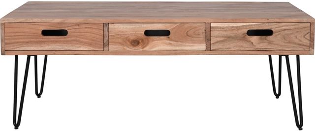 Jofran Inc. Rollins Natural Coffee Table with Black Base-1