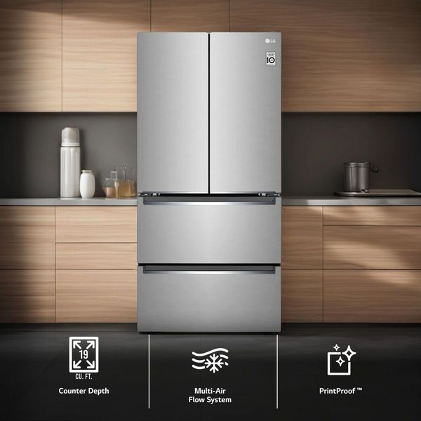 LG 33" 19.0 Cu. Ft. Smudge Resistant Stainless Steel Counter Depth French Door Refrigerator
