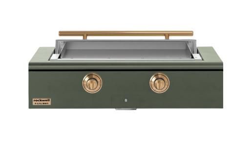 Caliber™ Rockwell Social 42" Olive Built-In Liquid Propane Outdoor Griddle with Gold Hardware-0