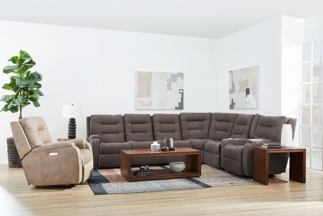 Flexsteel® Waterfall Walnut Brown Coffee Table with Casters-1