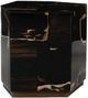 Four Hands Shep Polished Petrified End Table with Matte Brass Base-2