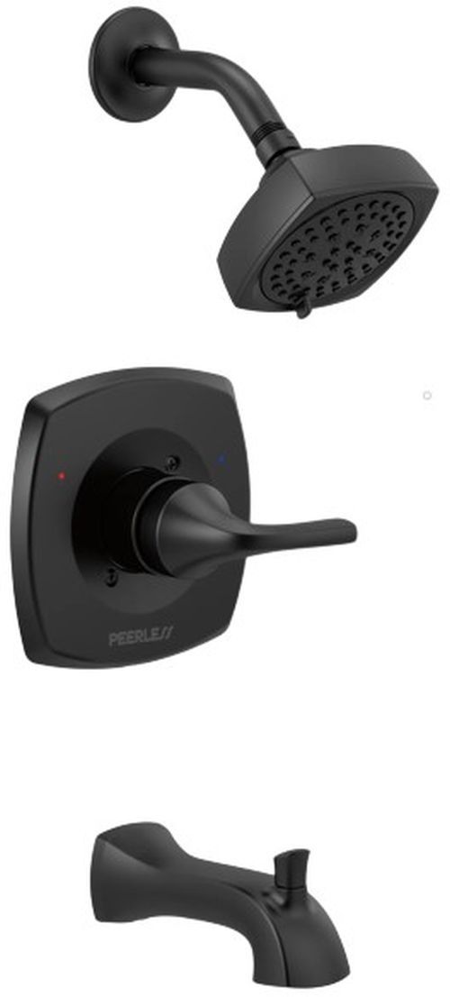 Peerless Parkwood® Matte Black Tub Shower Trim Kit-0