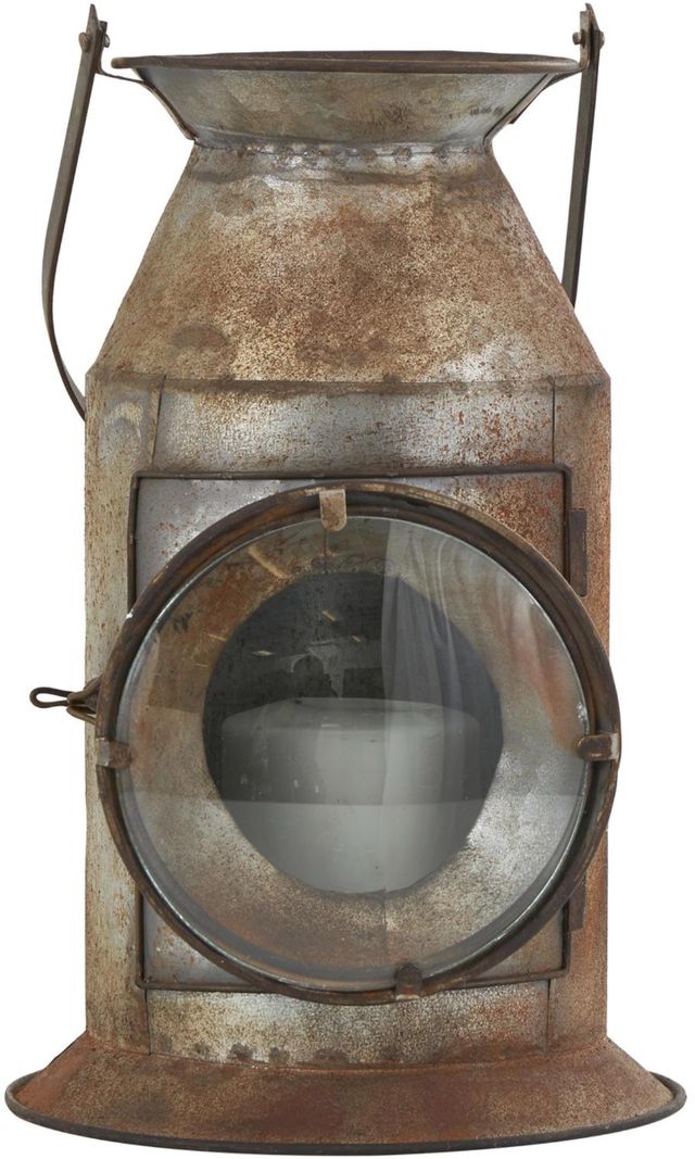 Deco Marche Gray Decorative Candle Lantern with Handle-0