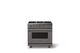 Viking® 5 Series 36" Damascus Gray Pro Style Gas (NG) Range with Polished Chrome Trim-3