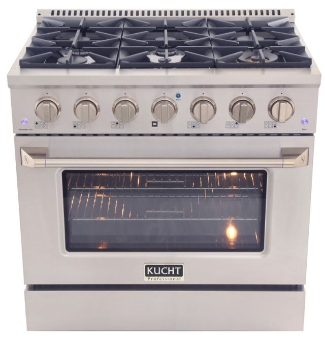 Kucht Professional KDF Series 36" Stainless Steel Pro Style Dual Fuel Range-0