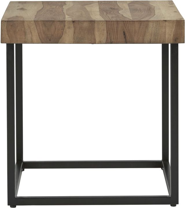 Signature Design by Ashley® Bellwick Natural End Table with Black Metal Base-1