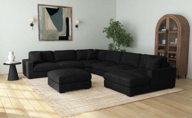 Elements International Arizona Steno Black Ottoman-1