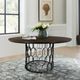 Armen Living Gatsby Oak Round Dining Table with Black Metal Base -4