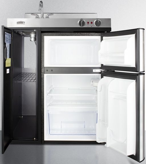 Summit® 30" Black and Stainless Steel All-In-One Kitchenette-4