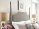 American Drew® Milan Patterson Gray Tone Queen Upholstered Poster Bed-2