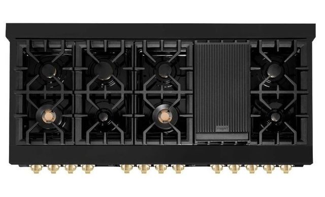 ZLINE Autograph Edition 60" Black Stainless Steel Pro Style Dual Fuel Range-3