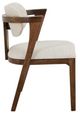 International Furniture Direct Zaphiro Lacquer Brown/White Upholstered Dining Arm Chair-3