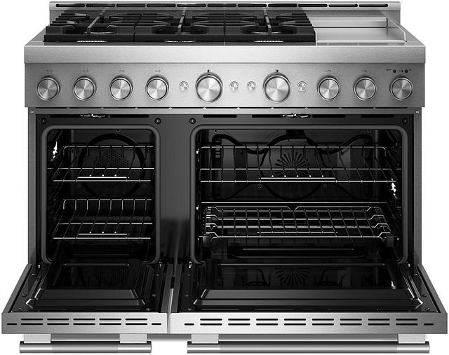 KitchenAid® 48" Stainless Steel 6 Burner Freestanding Pro Style Gas Range with Griddle-1
