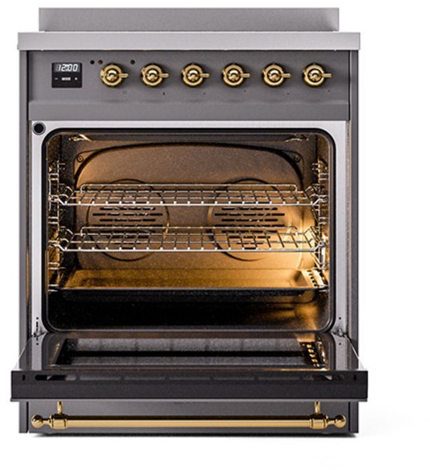 Ilve® Nostalgie II Series 30" Graphite Matte Pro Style Induction Range-2