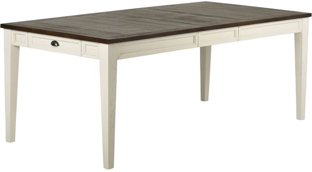 Steve Silver Co. Cayla Dark Oak Dining Table with Antiqued White Base-0